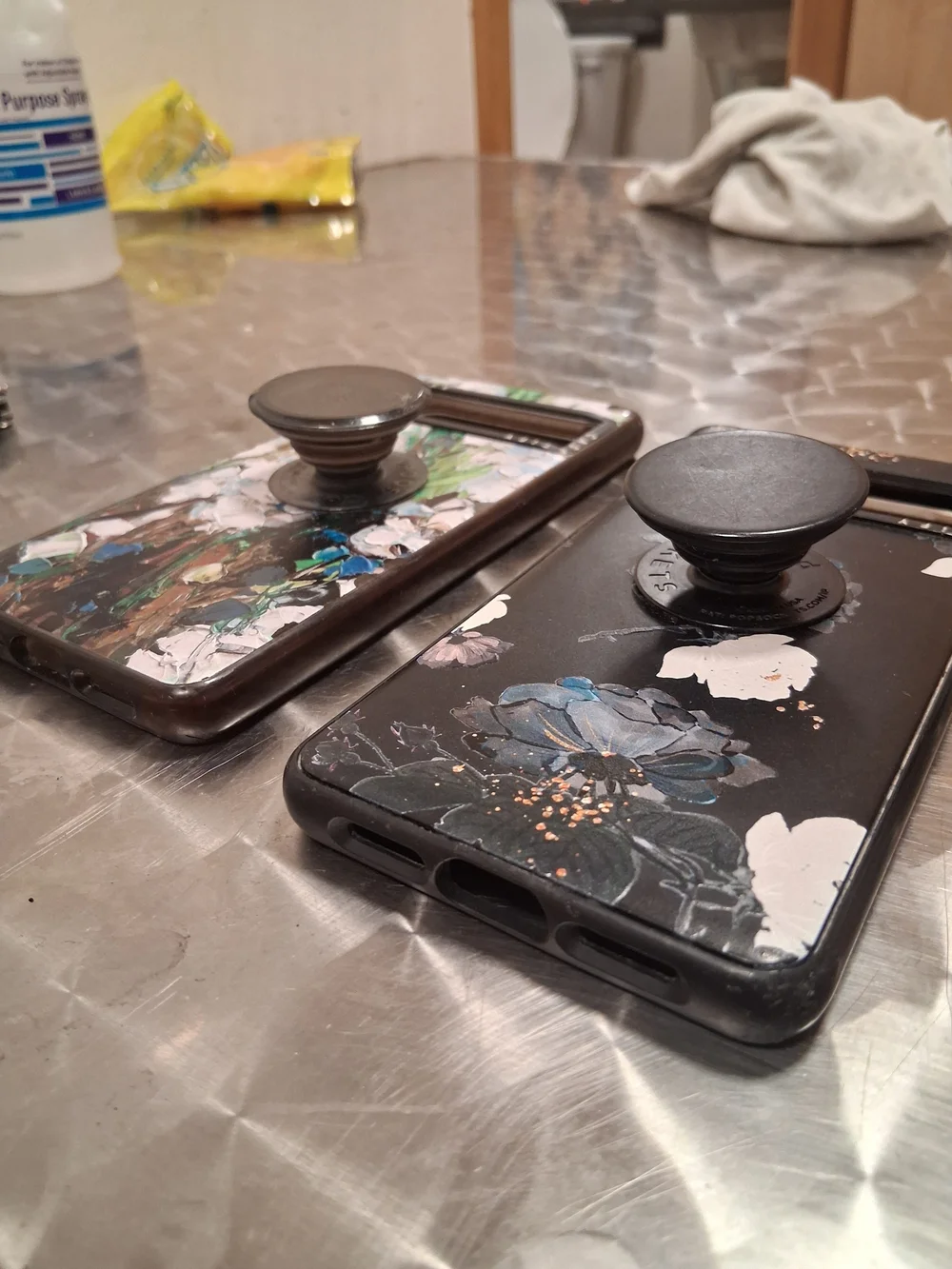 Magsafe Casetify Floral Paint & Dark Floral Black Phone Cases W/ Pop Sockets